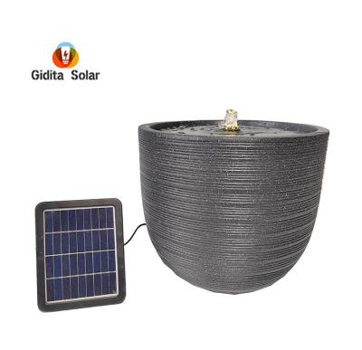 China Outdoor Garden Decor Solar Water Fountain with Horizontal Stripes and Max Flow 200L/H for sale