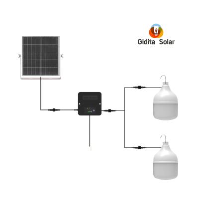 China Solar Panel 6W 6V Energy Box Output 3W*2 Portable Lighting System with Switch Control for sale