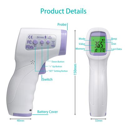 China Van het de Temperatuur Infrarode Digitale Voorhoofd van het babylichaam van het de Thermometer niet Contact LCD IRL Thermometer Te koop