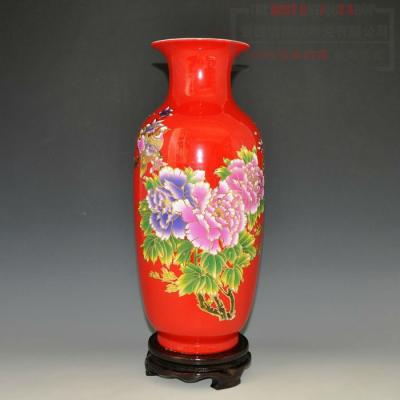 China Beautiful Porcelain China Red Ceramic Porcelain Vases With Lots Of Designs For Wedding for sale