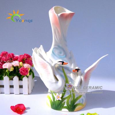 China Beautiful Chinese Porcelain Color Glaze Ceramic Vases For Hotel Decoration And Gift for sale