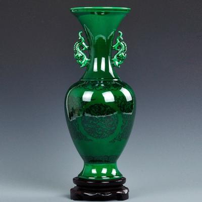 China 2015 Traditional Chinese Imperial Special Oriental Jade Ceramic Porcelain Decorative Vase Green for Wholesale and Retail for sale