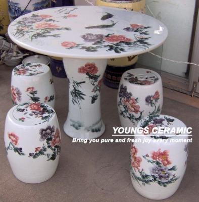 China Desk Or Stool Can Sell Separately Antique Chinese Hand Painted Ceramic Porcelain Tables And Stools for sale