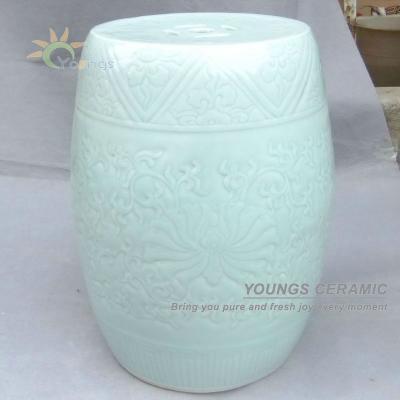 China stool home & Ottoman Design Light Green Color Garden Drum Charm Chinese Ceramic Stools for sale