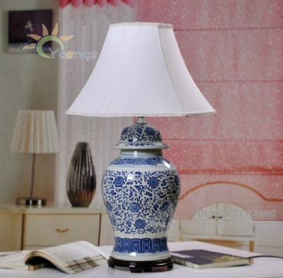 China Traditional chinese traditional blue and white porcelain vase ceramic background table lamps for sale