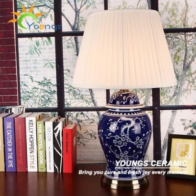 China Traditional Hand Painted Chinese Blue And White Table Porcelain Lamps for sale