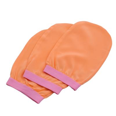 China EXFOLIATE Exfoliating Gloves Eco-friendly Degradable Exfoliating Silk Bath Glove For Clean Body Bath Glove for sale