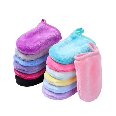 China Factory Direct High Quality Facial Cleaning Sponge Microfiber Soft Large Size Make Up Removal Glove for sale