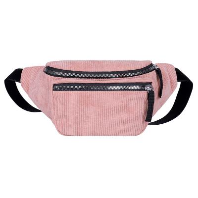 China Durable Custom Travelling Fanny Pack Belt Bag Phone Bag Corduroy Waist Bag for sale