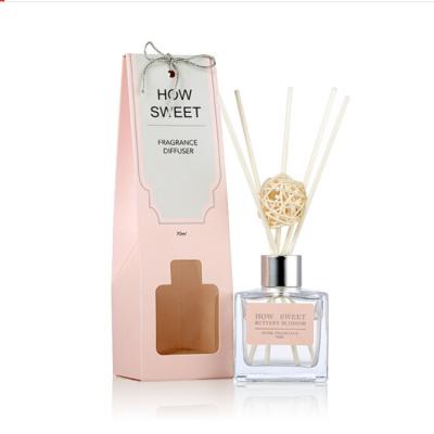 China Refresh and Relax Wholesale Pink Reed Diffuser Perfume 70 ml 2.3 fl oz Essential Oils Perfume Home Air Freshener with Sticks for Home for sale