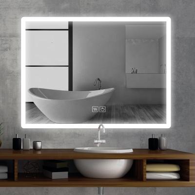 China Modern Home Wall Mounted Smart Illuminated Vanity Mirror Lighted LED Lighting Decorative Bathroom Mirror Bath Mirror for sale