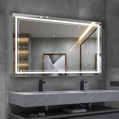 China Wall Mounted Fog Lighted LED Bathroom Mirror Makeup Mirror With Adjustable Light And Touch Button (Horizontal/Vertical) for sale