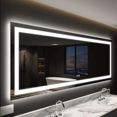 China Lighted mirror suitable for bathroom 72 x 36 vanity mirror with light with dimmer memory fogproof stepless configuration for sale