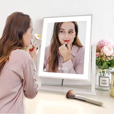 China Lighted Makeup Mirror with Lighting Hollywood Lighting Makeup Mirror with 3 Colors 10x 360 Degree Detachable 