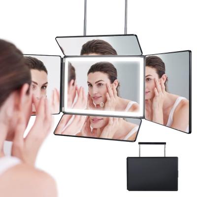 China 5 Way Lighted Mirror With Light Makeup Mirror With Size Used For Braiding Hair Styling Ladies Hairstyle Dye Mirror for sale