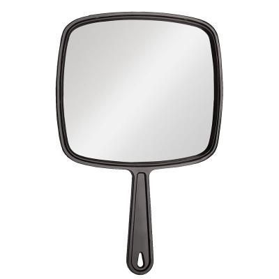 China Lighted TV Mirror Handheld Vanity Mirror With Hanging Hole In The Handle Medium Makeup Mirror Wide Viewing Angle for sale