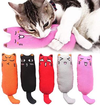 China 5 Colors Sustainable Cute Cotton Catnip Toys Durable Toothbrush Fabric Chew Pets Toys For Pets Cats for sale