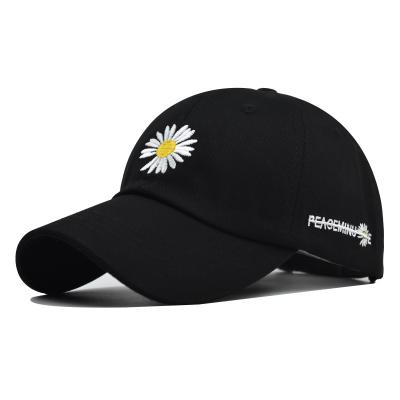 China New small agriculture chrysanthemum embroidered baseball cap fashion peaked hat cotton baseball cap men and women for sale