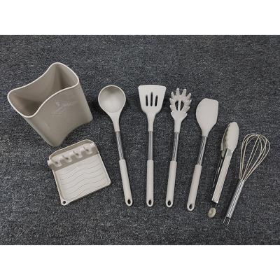 China Sustainable China Wholesale Stainless Steel Handle Non Stick Luxury Silicone Kitchen Utensils for sale