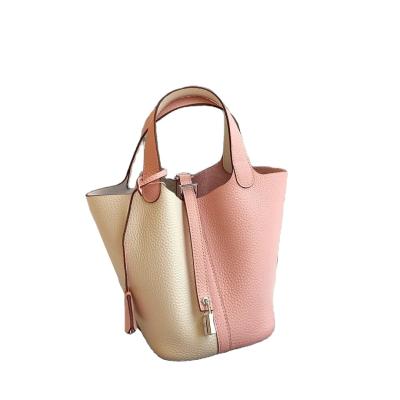 China 2021 Basket Bucket Designer Bag Designer Leather Vegetable Bag Lock Wholesale Luxury Famous Brands Women's Handbags Women's Handbags for sale