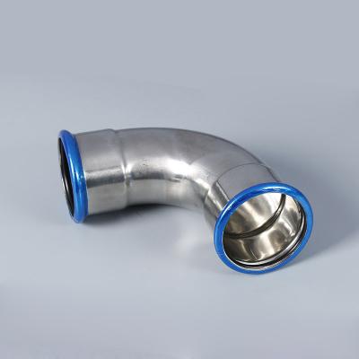 China Fluid Wholesale Cheap Single Press Fit Fittings Pipe 45 Degree Elbow Stainless Steel  Anti-corrosion Plumbing Fittings for sale