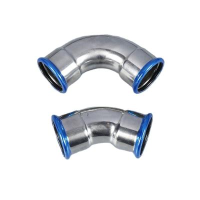 China Fluid Home improvement accessories Single Press Fit Fittings Pipe Stainless Steel 304/316 steel fitting - press Elbow Stainless Steel for sale