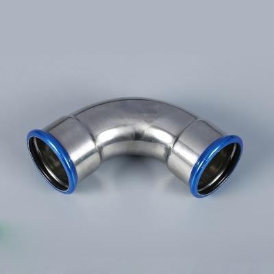 China Fluid Custom Personnalised Stainless Steel 304/316 45 degree Elbow Single Press Fit Fittings Pipe for sale