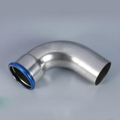 China Fluid Press Fit Fittings Pipe 90 degrees Elbow Stainless Steel 304/316 Factory Custom Personnalised for sale