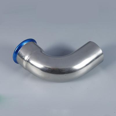 China Fluid Press Fit Fittings Pipe 90 degrees Elbow Stainless Steel 304/316 Factory Custom Equal Diameter/Reducer for sale