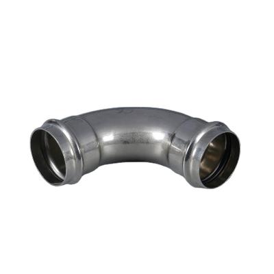 China Fluid High Quality Anti-corrosion Elbow Double Press Fit Fittings Pipe  stainless steel 304/316 press fitting for sale