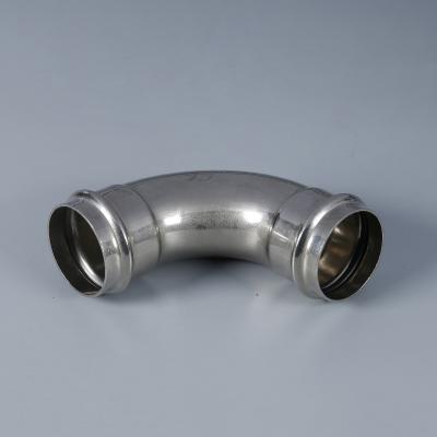 China Fluid Double Press Fit Fittings Pipe Stainless Steel 304/316 90 degree Elbow Custom Personnalised for sale