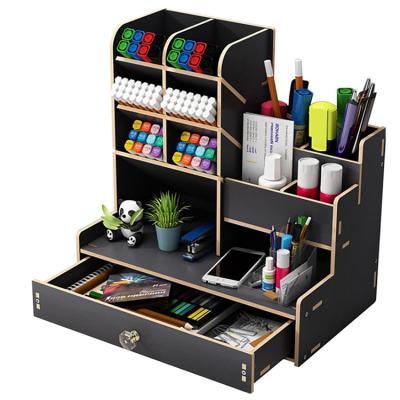 China Hot Selling Cherry Wooden Office A4 Modern MDF Stationery Desk Tidy Organizer Tonsmile for sale