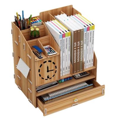 China 10 Total Sections for Wooden Stationery Store Tonsmile Small Office Items OEM & ODM Large Multi Layer Drawer Desk Organizer for sale