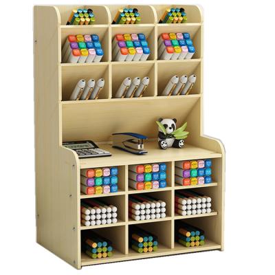 China 16 Total Sections To Store Tonsmile Wholesale Wooden Small Office Stationery Oblique Rubber Marker Pen Holder for sale