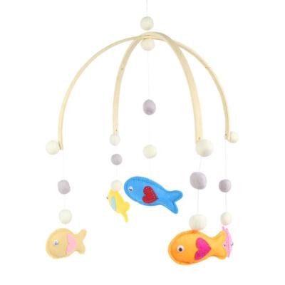 China New Nordic easy installment wind felt ball wind chime bed bell kids room decoration personalized memorial wind chimes for sale