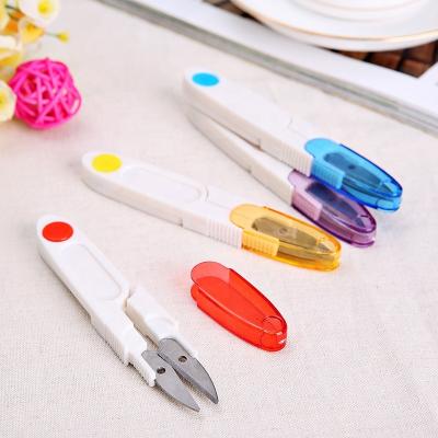 China Mini Embroidery Customizable Plastic Handle Multicolor Sewing Scissors With Cover Knife Ceramic Dressing Yarn Scissors for sale