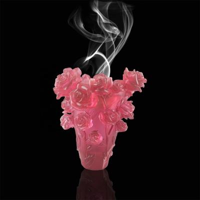 China Europe Modern Multi Color New Luxury Rose Crystal Craft Incense Burner For Wedding Decor And Rose Burner for sale