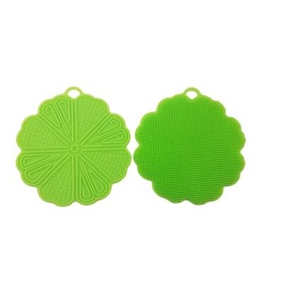 China Sustainable Multifunctional Kitchen Scrubber Dish Soft Silicone Mini Cleaning Brush for sale