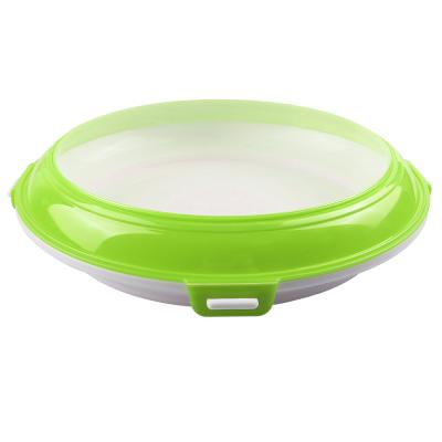 China Zero Waste Viable Reusable Vacuum Around Stackable Kitchen Food Storage Plastic Vegetable Creative Tray for sale