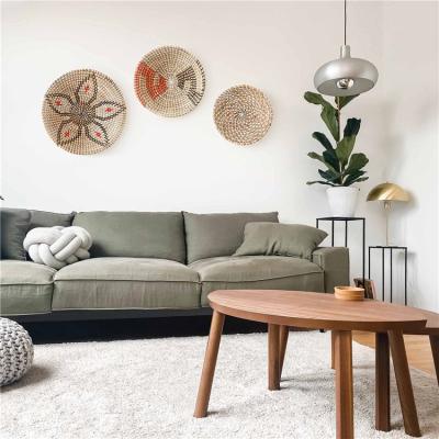 China Traditional Show Pieces Gift for Home Decoration Macrame Circle Handmade Wall Hanging Woven Decorative Baskets for sale