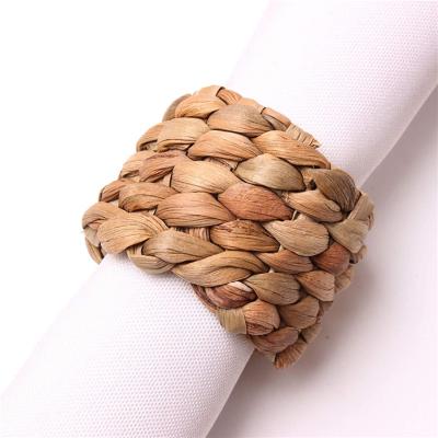 China Wave Shape Napkin Ring Hand Made By Rustic Braided Woven Woven Napkin Rings Wedding Handmade Table Custom Wholesale For Decor for sale