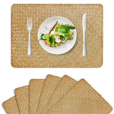 China Durable Resistant Non-slip Handmade Weave Place Mat Environmental Protection And Heat Insulation Mat Seagrass Table Mats for sale