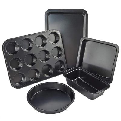 China Sustainable Bakeware Kits Bake Ware Set 2022 Tin Pan Turkey Dish Pans Tray Non-Stick 10 Tins Baking Customs 5 Sets Sale Cake 5Pcs Full for sale