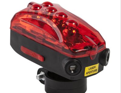 China Red USB Rechargeable Rear Bike Lights With 2 Laser Lanes Steady Flash Chasing for sale