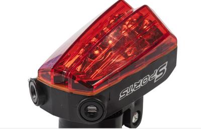 China 5 LED 2 Laser Battery Powered LED Bike Lights Portable Special Shape P14 - B Model for sale