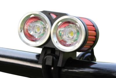 China Two Super Bright LED Bicycle Headlight 1200 LM Lumens Long Service Life for sale