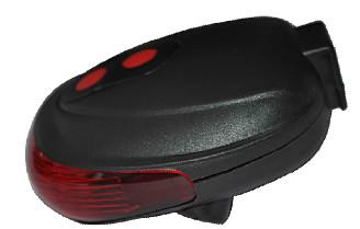 China 2 Laser 3 Red LED Bicycle Tail Light With 2 * AAA Battery Black Surface for sale