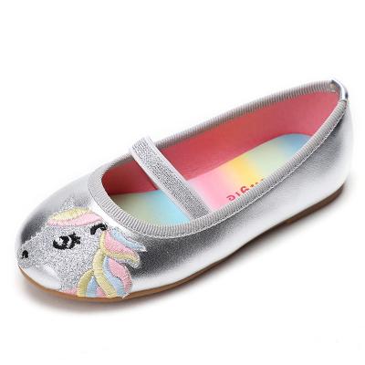 China Flat Round Head Unicorn Children Cartoon Party Princess Shoes Children Sandals Flat Casual Shoes Fashion for sale