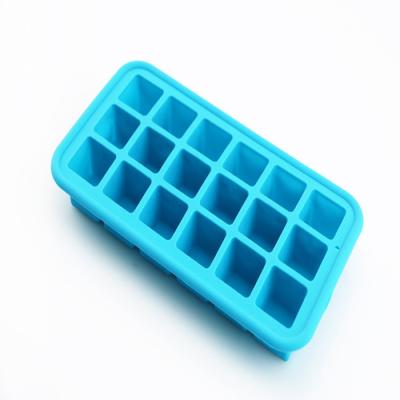 China Food Grade Flexible Silicone Stocked 18 Cavity Mini Ice Cube Trays for sale