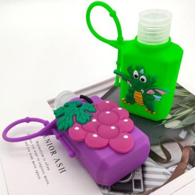 China Portable Silicone Cartoon Silicone Mini Hand Sanitizer Holder Travel Safe Hang Able Liquid Soap Dispenser Containers for Kids for sale